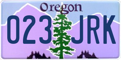 OR license plate 023JRK