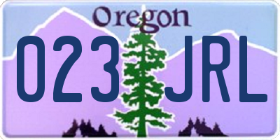 OR license plate 023JRL