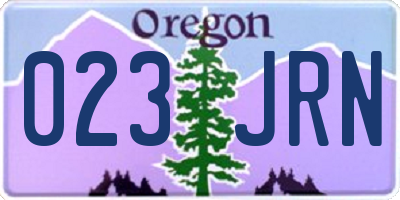 OR license plate 023JRN