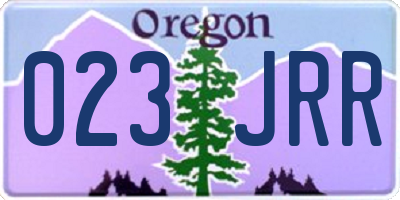 OR license plate 023JRR