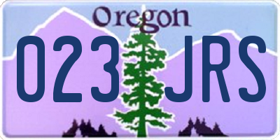 OR license plate 023JRS