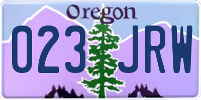 OR license plate 023JRW