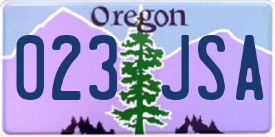 OR license plate 023JSA