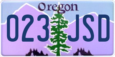 OR license plate 023JSD