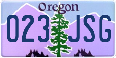 OR license plate 023JSG