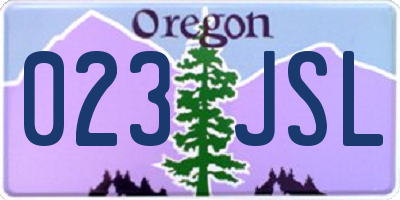 OR license plate 023JSL