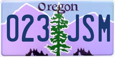 OR license plate 023JSM