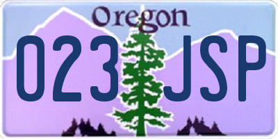 OR license plate 023JSP