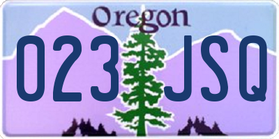 OR license plate 023JSQ