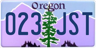 OR license plate 023JST