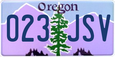 OR license plate 023JSV