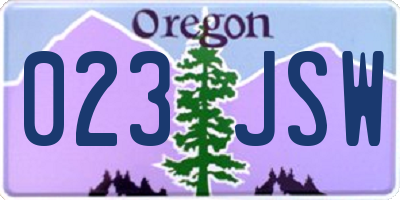OR license plate 023JSW