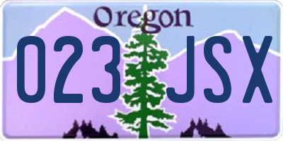 OR license plate 023JSX