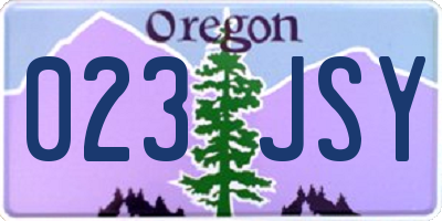 OR license plate 023JSY