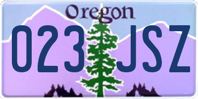 OR license plate 023JSZ