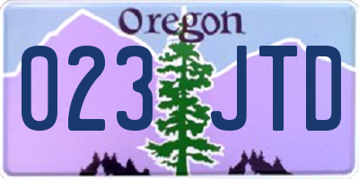 OR license plate 023JTD
