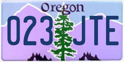OR license plate 023JTE