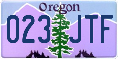 OR license plate 023JTF
