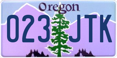 OR license plate 023JTK