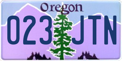 OR license plate 023JTN