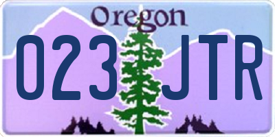 OR license plate 023JTR