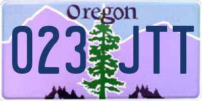 OR license plate 023JTT