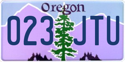 OR license plate 023JTU