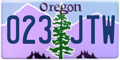 OR license plate 023JTW