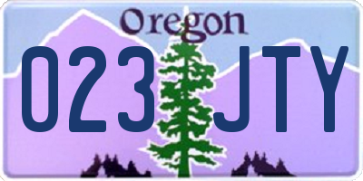 OR license plate 023JTY