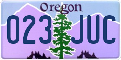OR license plate 023JUC