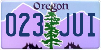 OR license plate 023JUI