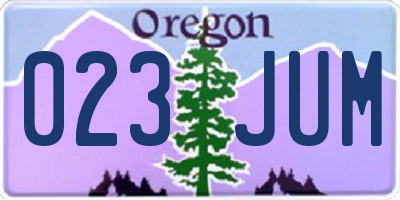 OR license plate 023JUM