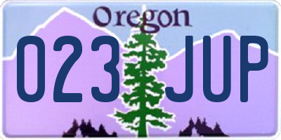 OR license plate 023JUP
