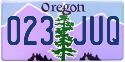 OR license plate 023JUQ