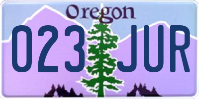 OR license plate 023JUR