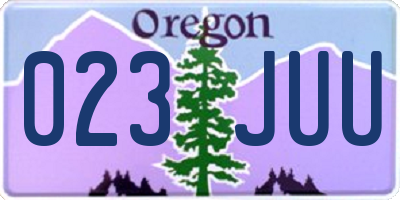 OR license plate 023JUU