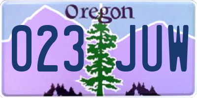 OR license plate 023JUW