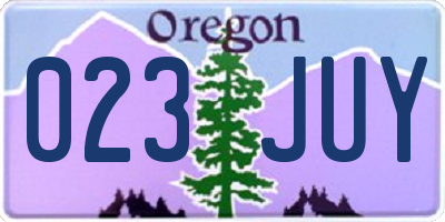 OR license plate 023JUY