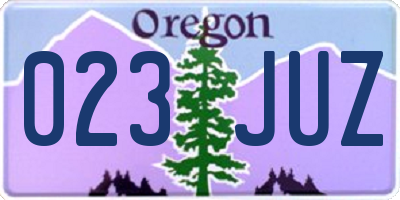 OR license plate 023JUZ