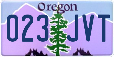 OR license plate 023JVT