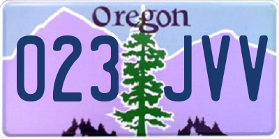 OR license plate 023JVV