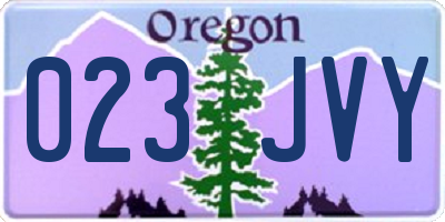 OR license plate 023JVY