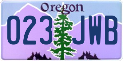OR license plate 023JWB