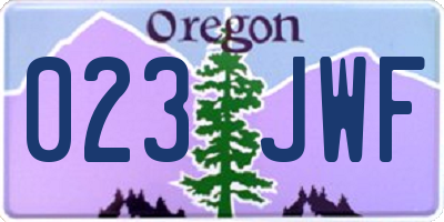 OR license plate 023JWF