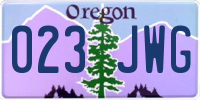 OR license plate 023JWG