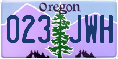 OR license plate 023JWH