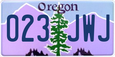 OR license plate 023JWJ