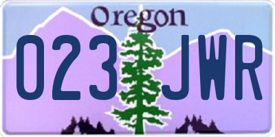 OR license plate 023JWR