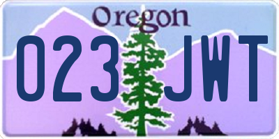 OR license plate 023JWT