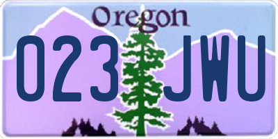 OR license plate 023JWU
